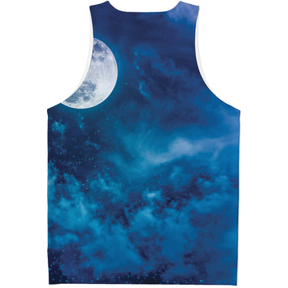 Night Sky And Moonlight Print Men's Tank Top