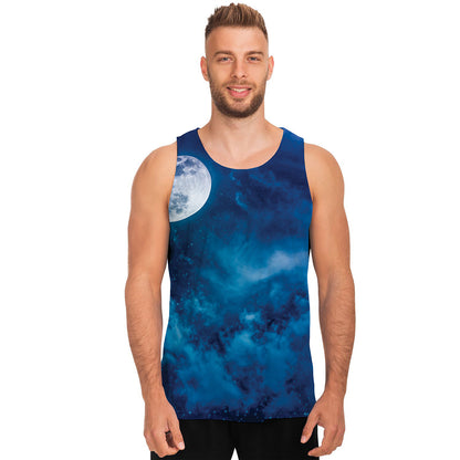 Night Sky And Moonlight Print Men's Tank Top