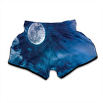 Night Sky And Moonlight Print Muay Thai Boxing Shorts