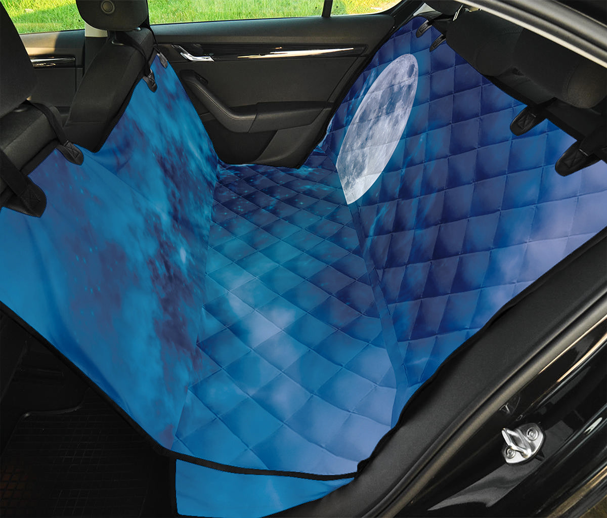 Night Sky And Moonlight Print Pet Car Back Seat Cover