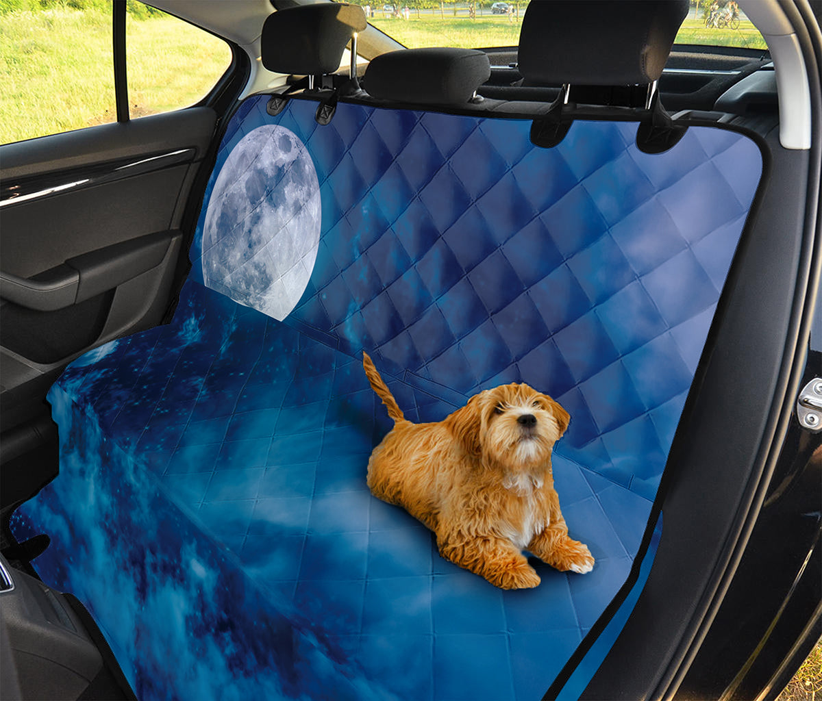 Night Sky And Moonlight Print Pet Car Back Seat Cover