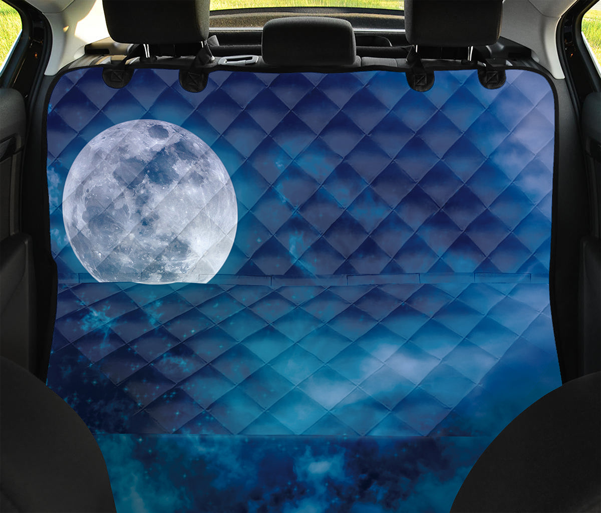 Night Sky And Moonlight Print Pet Car Back Seat Cover