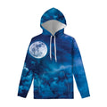 Night Sky And Moonlight Print Pullover Hoodie