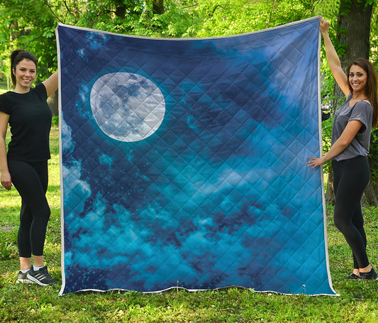 Night Sky And Moonlight Print Quilt