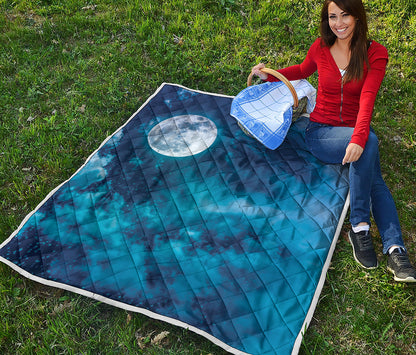 Night Sky And Moonlight Print Quilt