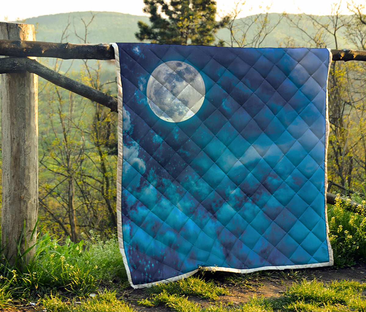Night Sky And Moonlight Print Quilt