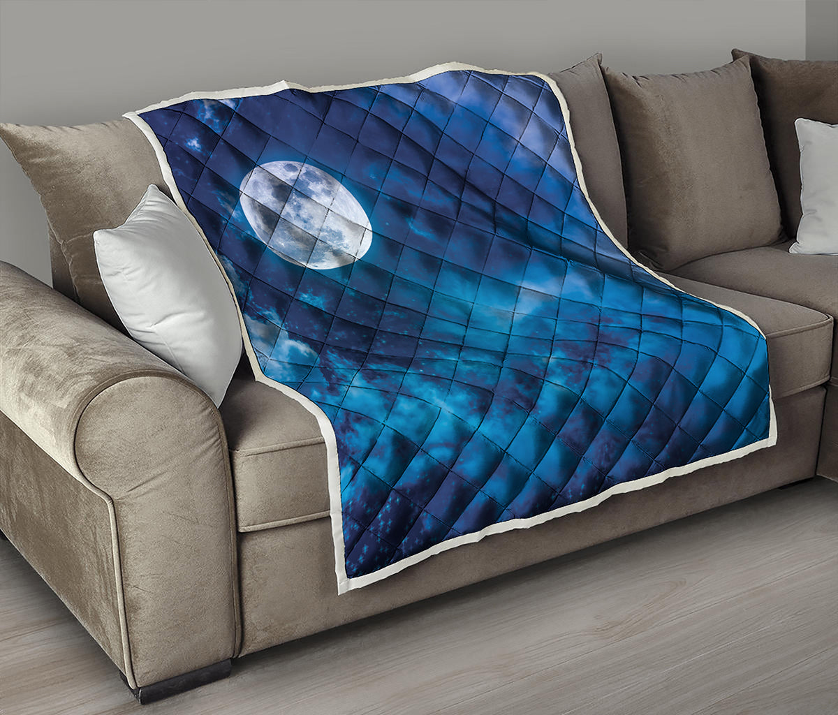 Night Sky And Moonlight Print Quilt