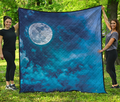 Night Sky And Moonlight Print Quilt