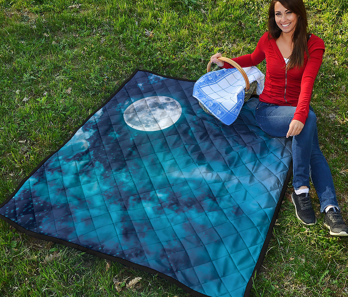 Night Sky And Moonlight Print Quilt