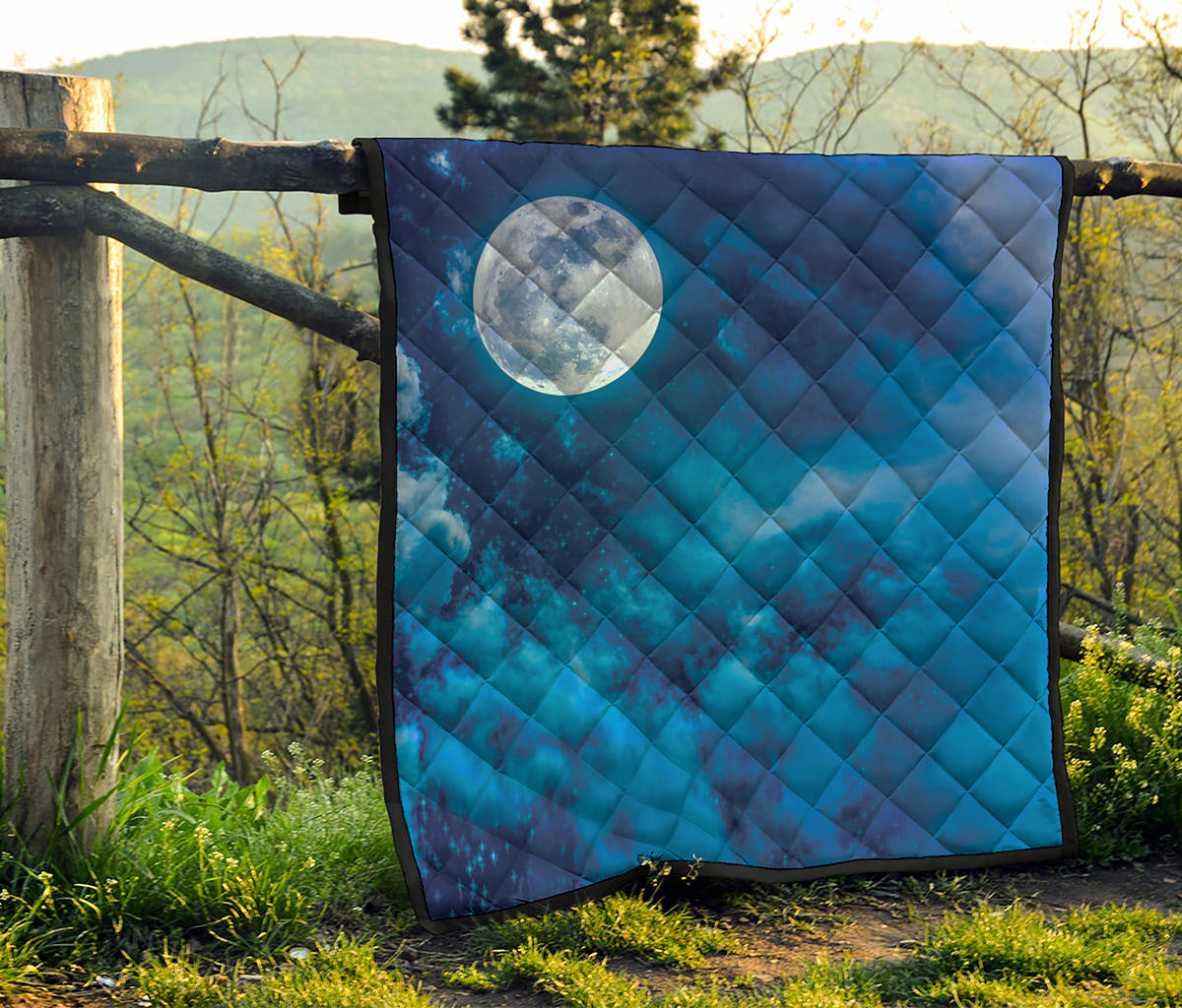 Night Sky And Moonlight Print Quilt