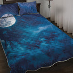 Night Sky And Moonlight Print Quilt Bed Set