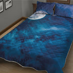 Night Sky And Moonlight Print Quilt Bed Set