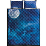 Night Sky And Moonlight Print Quilt Bed Set