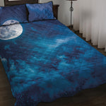 Night Sky And Moonlight Print Quilt Bed Set