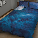 Night Sky And Moonlight Print Quilt Bed Set