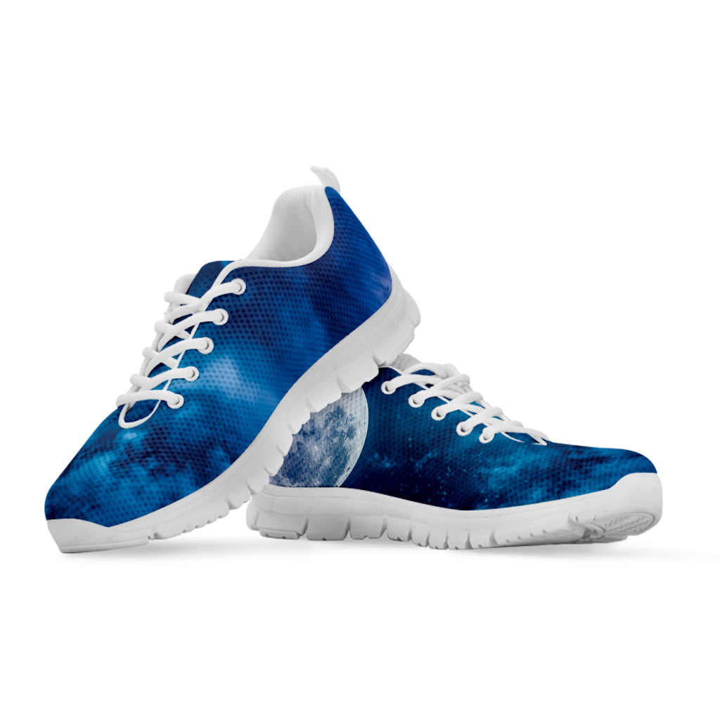 Night Sky And Moonlight Print White Sneakers