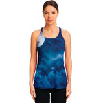 Night Sky And Moonlight Print Women's Racerback Tank Top