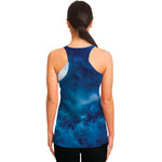 Night Sky And Moonlight Print Women's Racerback Tank Top