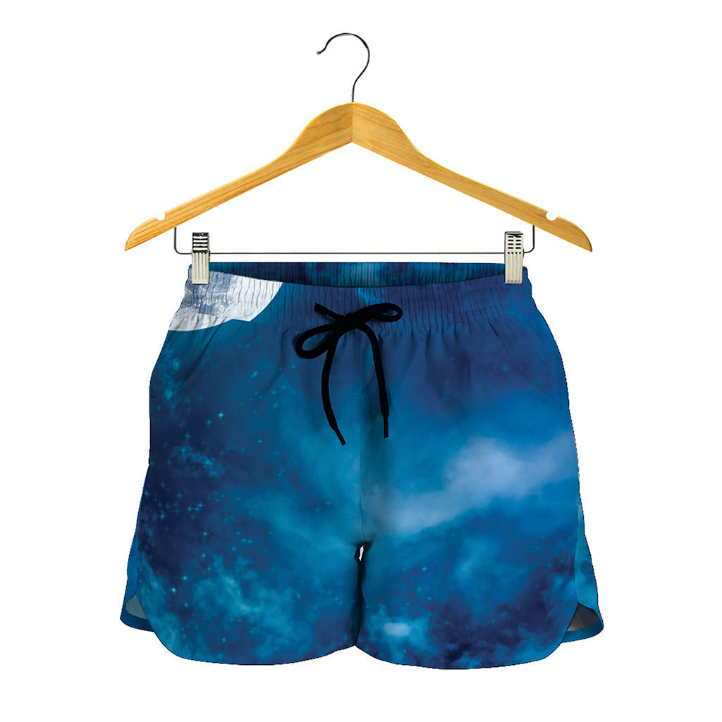 Night Sky And Moonlight Print Women's Shorts
