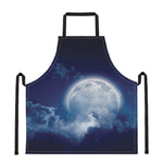 Night Sky Full Moon Print Apron