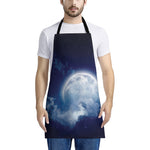 Night Sky Full Moon Print Apron