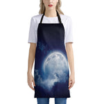 Night Sky Full Moon Print Apron