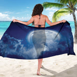 Night Sky Full Moon Print Beach Sarong Wrap