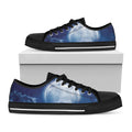 Night Sky Full Moon Print Black Low Top Sneakers