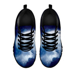 Night Sky Full Moon Print Black Sneakers