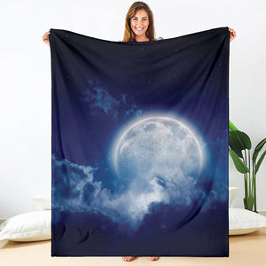 Night Sky Full Moon Print Blanket