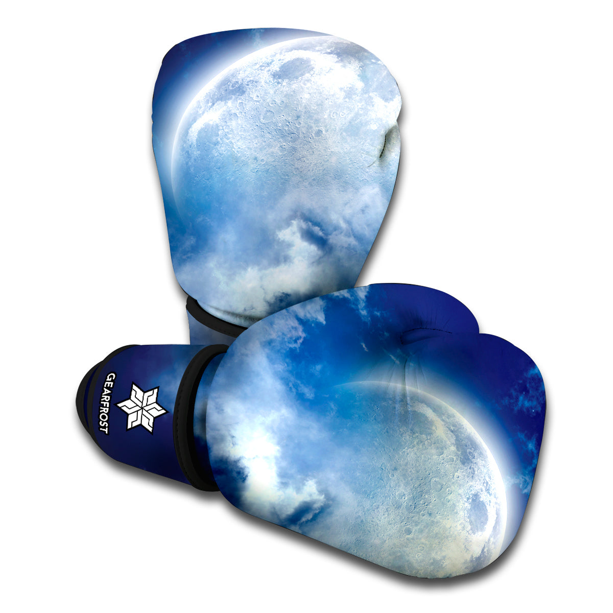 Night Sky Full Moon Print Boxing Gloves