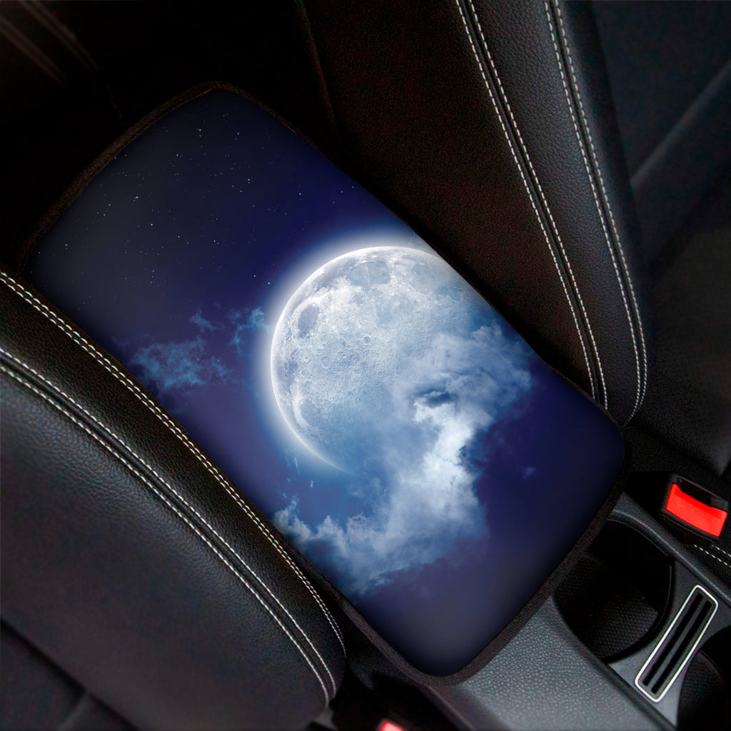 Night Sky Full Moon Print Car Center Console Cover