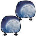 Night Sky Full Moon Print Car Headrest Covers