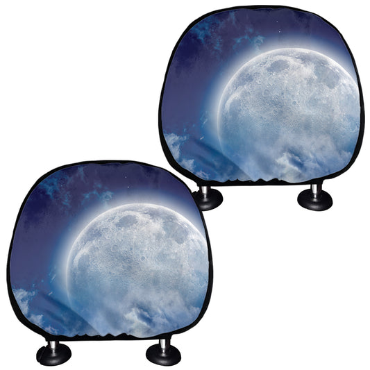 Night Sky Full Moon Print Car Headrest Covers