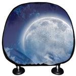 Night Sky Full Moon Print Car Headrest Covers