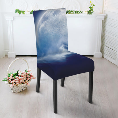 Night Sky Full Moon Print Dining Chair Slipcover