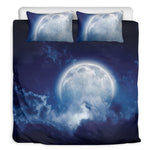 Night Sky Full Moon Print Duvet Cover Bedding Set