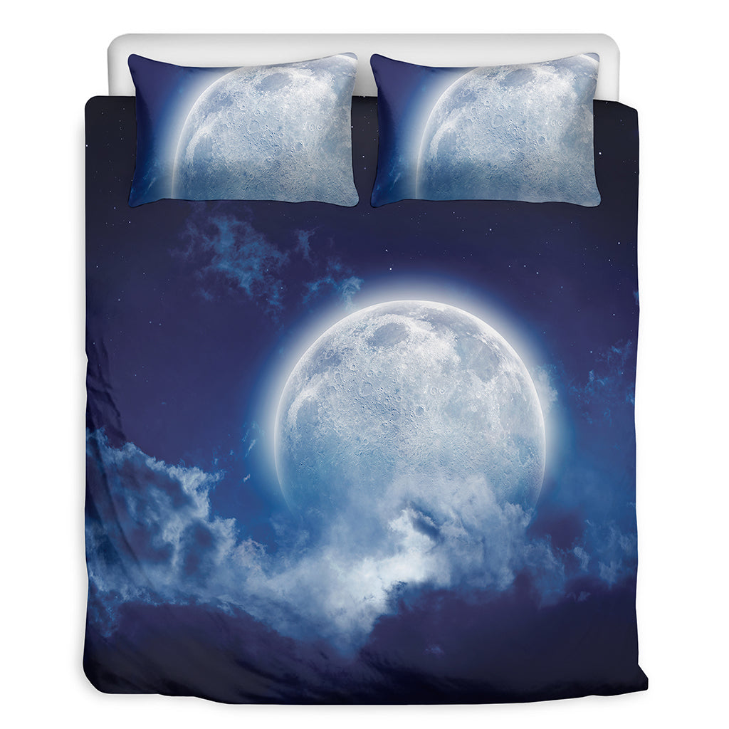 Night Sky Full Moon Print Duvet Cover Bedding Set
