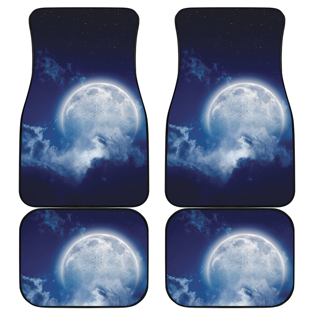 Night Sky Full Moon Print Front and Back Car Floor Mats