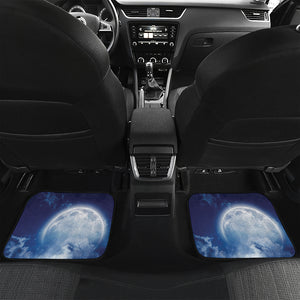 Night Sky Full Moon Print Front and Back Car Floor Mats