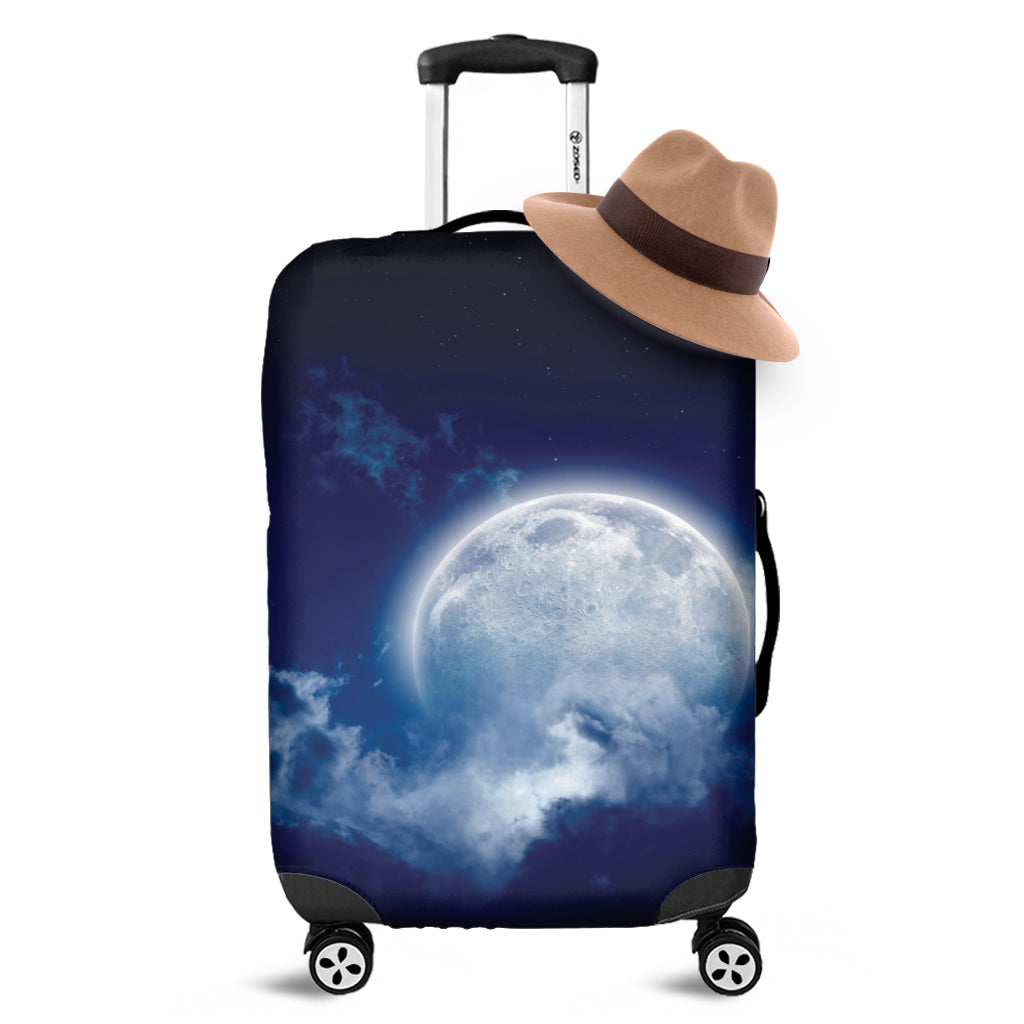 Night Sky Full Moon Print Luggage Cover