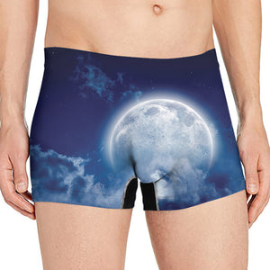 Night Sky Full Moon Print Men's Boxer Briefs