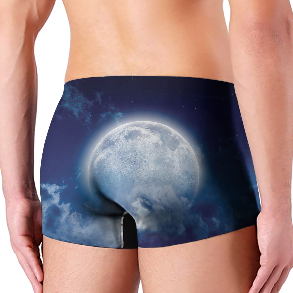 Night Sky Full Moon Print Men's Boxer Briefs