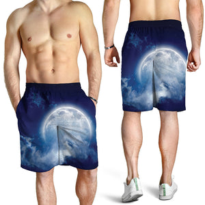 Night Sky Full Moon Print Men's Shorts