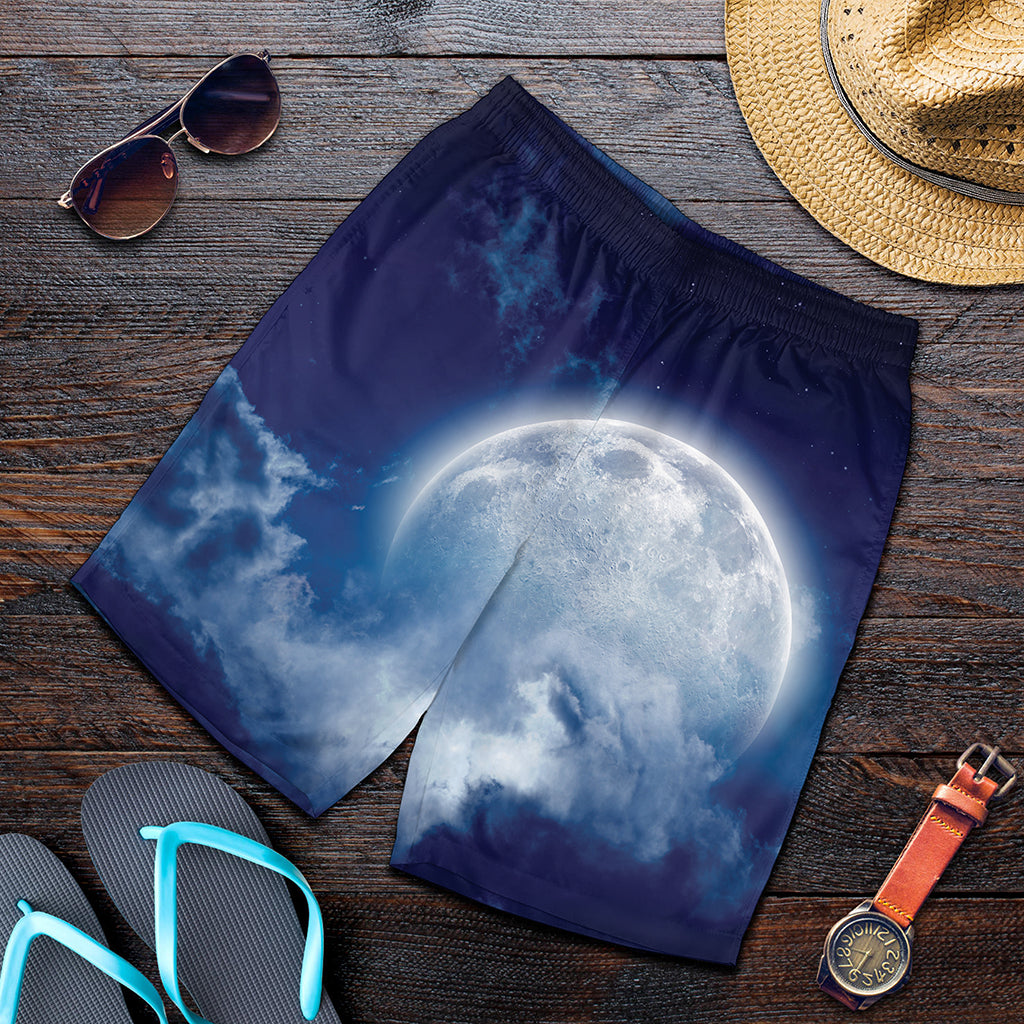 Night Sky Full Moon Print Men's Shorts