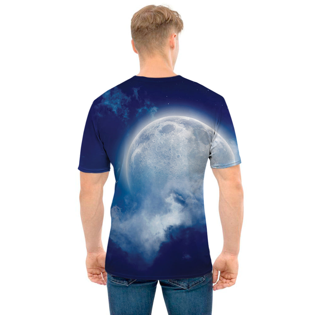 Night Sky Full Moon Print Men's T-Shirt