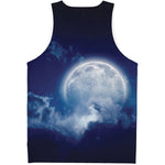 Night Sky Full Moon Print Men's Tank Top