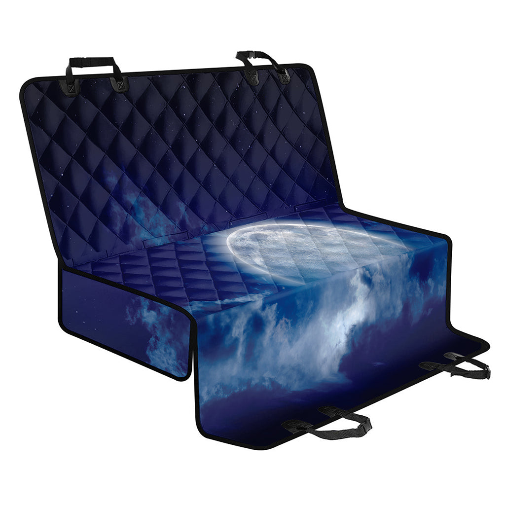 Night Sky Full Moon Print Pet Car Back Seat Cover