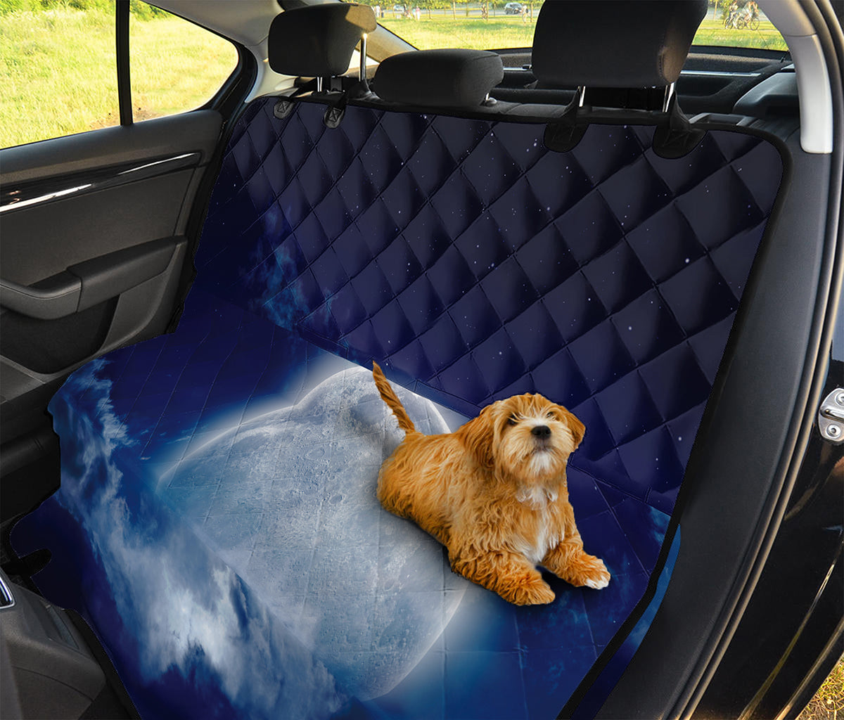 Night Sky Full Moon Print Pet Car Back Seat Cover