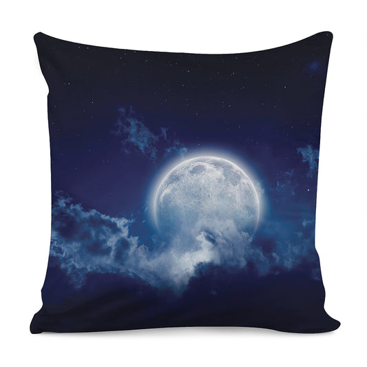 Night Sky Full Moon Print Pillow Cover